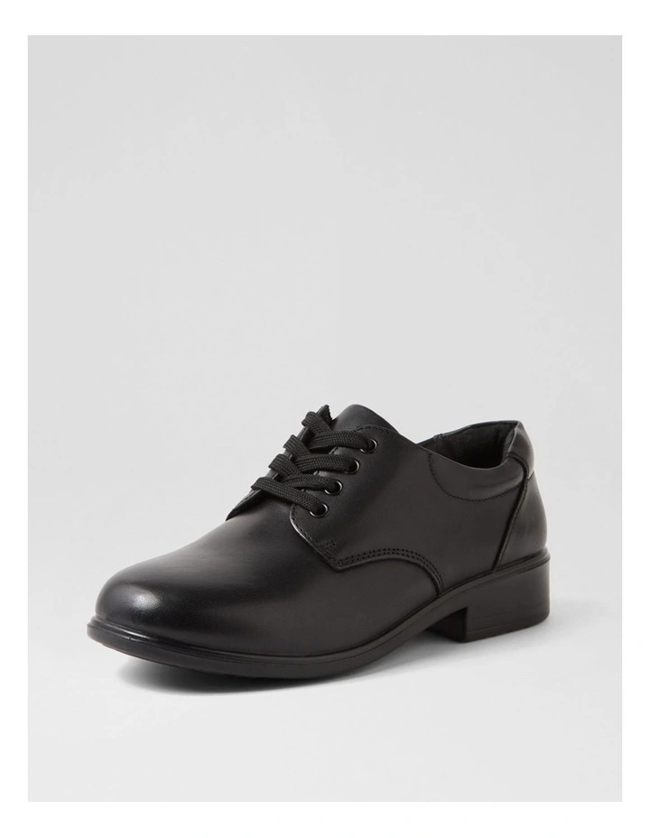Memo Junior E Black Print Leather Lace Up Flats image 2