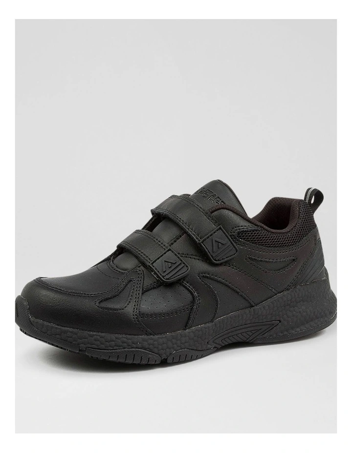 Tempo Junior Adjustable Black Leather Sneakers image 2