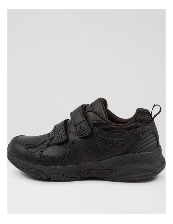 Tempo Junior Adjustable Black Leather Sneakers image 3