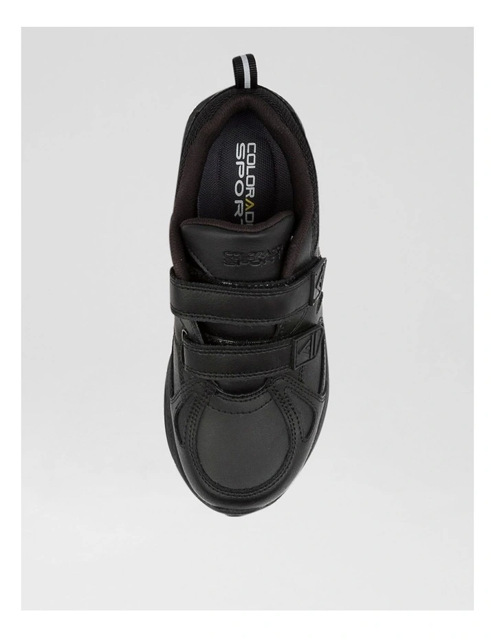 Tempo Junior Adjustable Black Leather Sneakers image 5