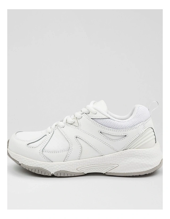 Tempo Junior White Leather Lace Up Sneakers image 3