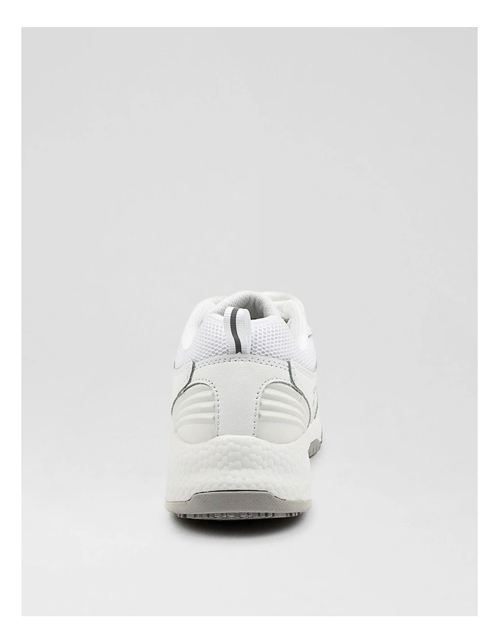Tempo Junior White Leather Lace Up Sneakers image 4