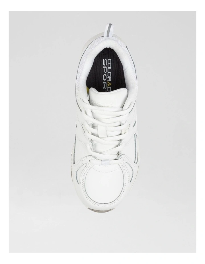 Tempo Junior White Leather Lace Up Sneakers image 5