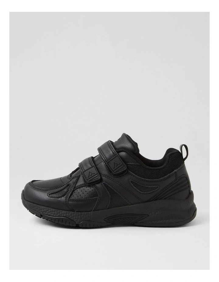 Tempo Junior Adjustable Black Leather Sneakers image 1