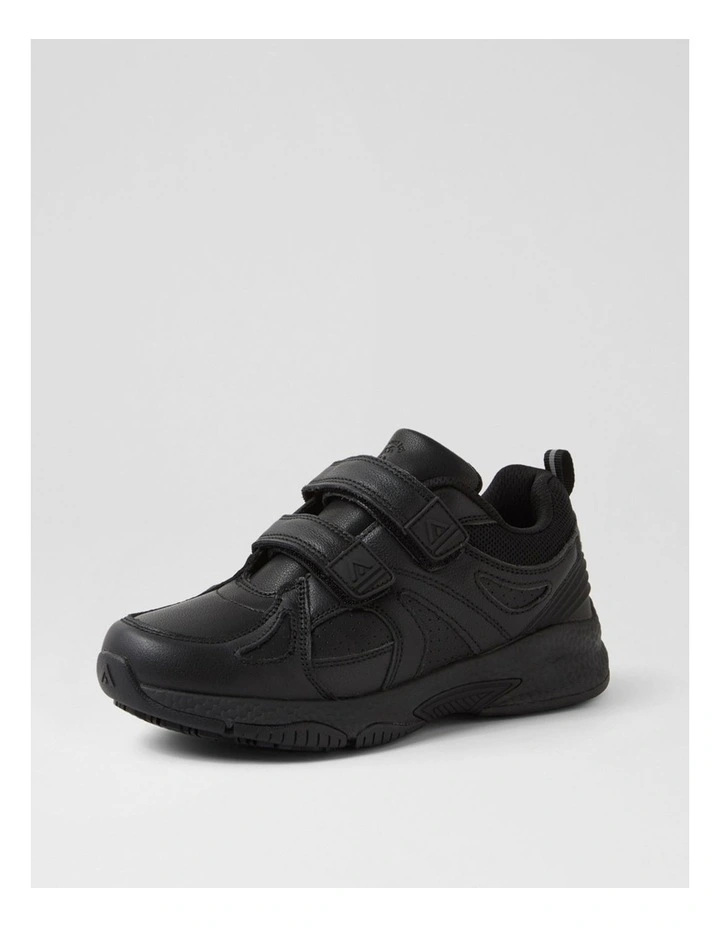 Tempo Junior Adjustable Black Leather Sneakers image 2
