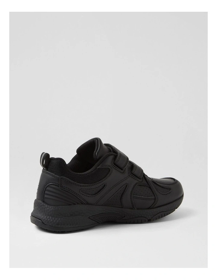 Tempo Junior Adjustable Black Leather Sneakers image 3
