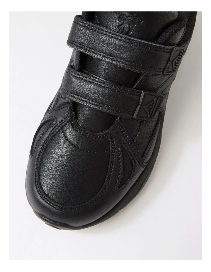 Tempo Junior Adjustable Black Leather Sneakers image 4