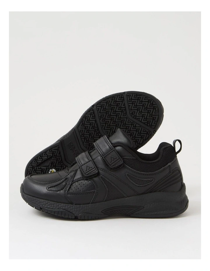 Tempo Junior Adjustable Black Leather Sneakers image 5