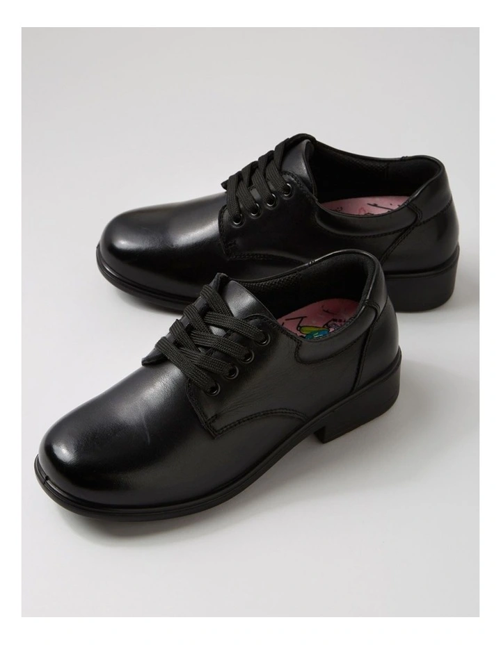 Memo Junior E Black Leather Lace Up Flats image 5