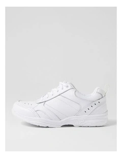 Hype Senior E White Leather Lace Up Sneakers