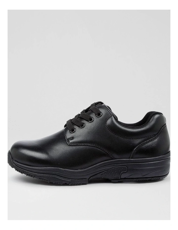 Hiace Junior E Black Leather Lace Up Flats image 1