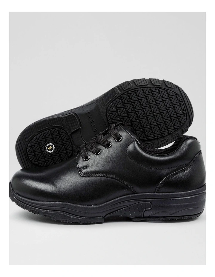 Hiace Junior E Black Leather Lace Up Flats image 3
