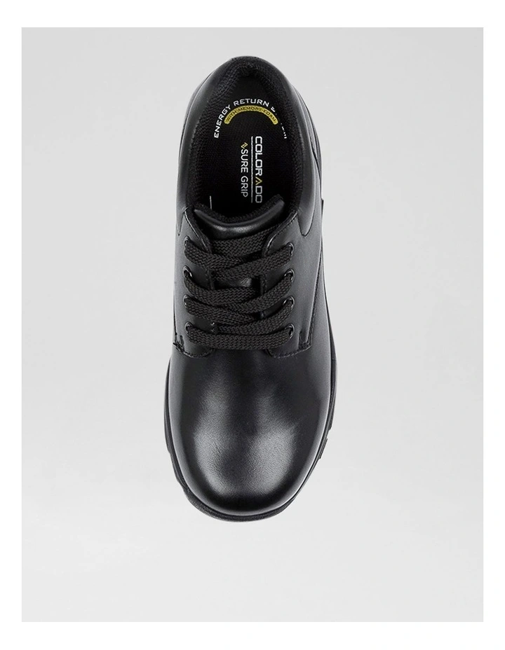 Hiace Junior E Black Leather Lace Up Flats image 5