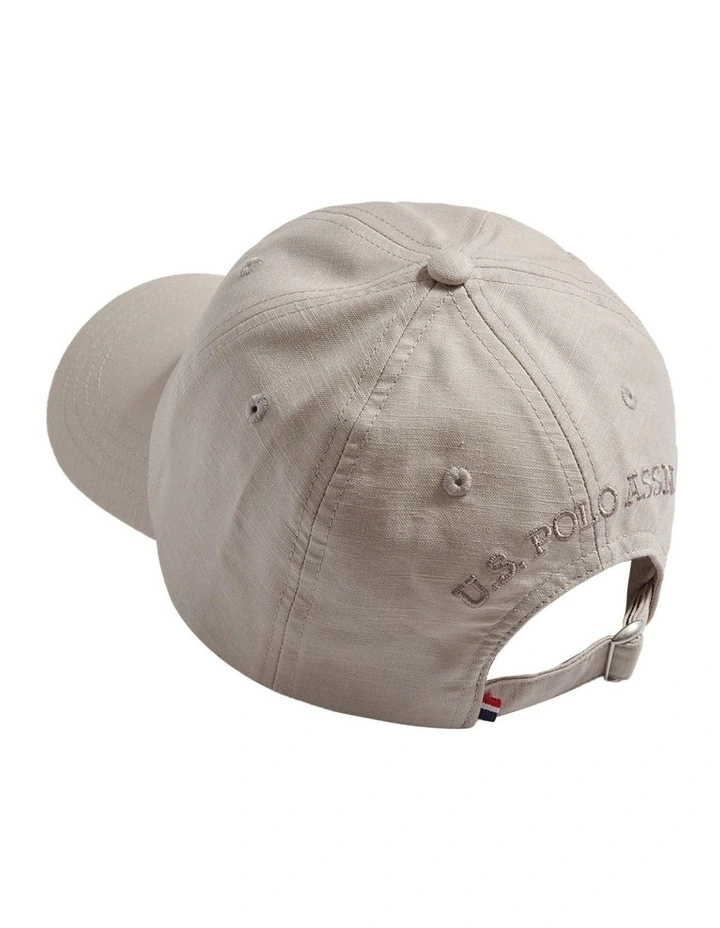 Boys Dobby Linen Blend Baseball Cap Beige image 2