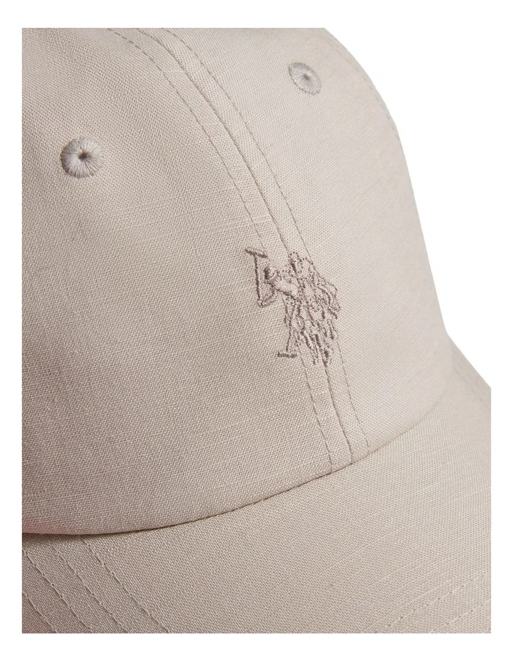 Boys Dobby Linen Blend Baseball Cap Beige image 3