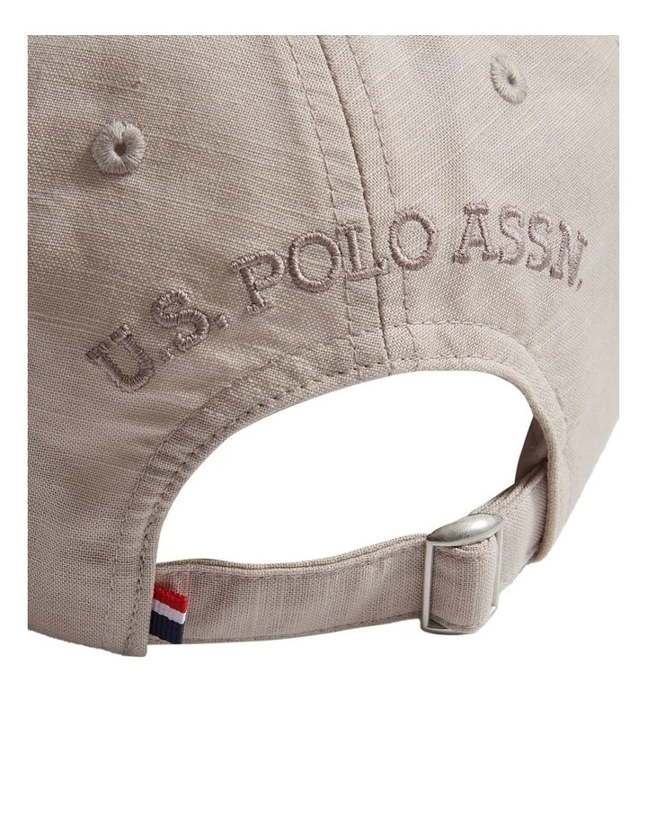 Boys Dobby Linen Blend Baseball Cap Beige image 4