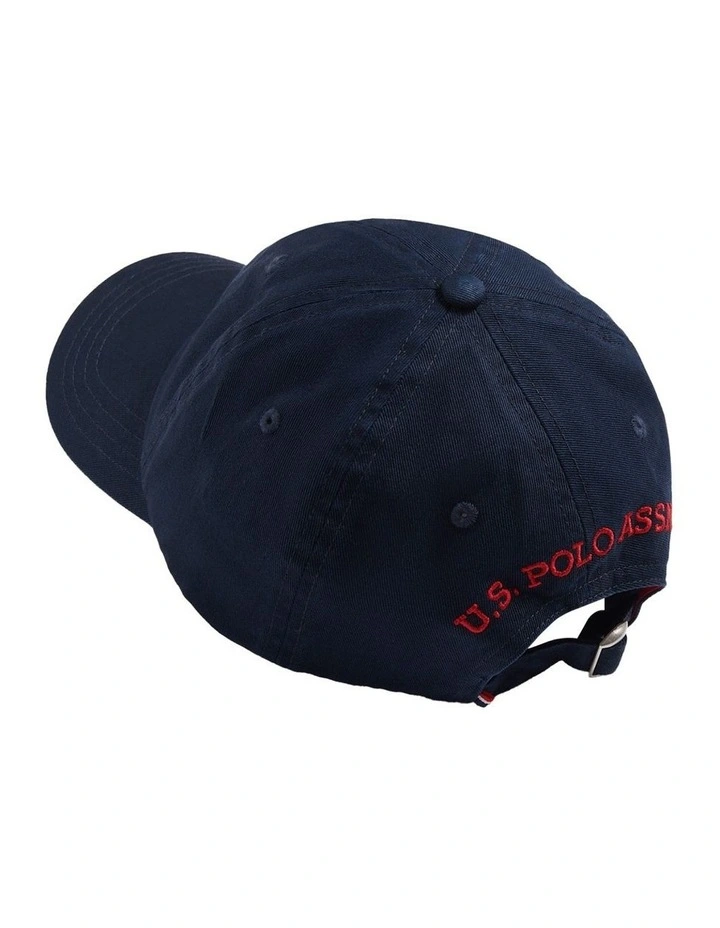 Boys Washed Outline Logo Cap Dark Sapphire Navy / Haute Red DHM image 4