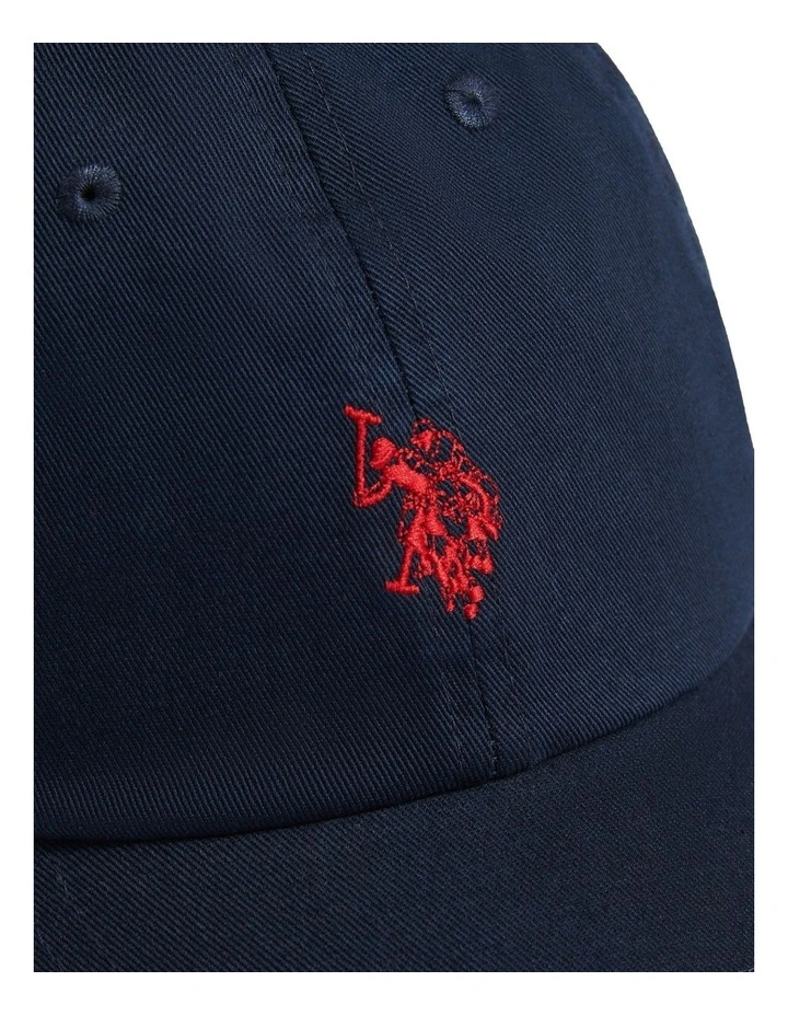 Boys Washed Outline Logo Cap Dark Sapphire Navy / Haute Red DHM image 5