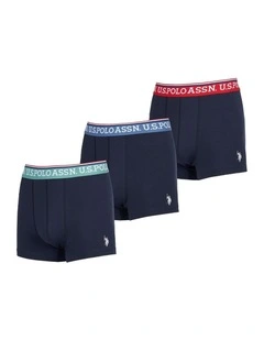 Boys USPA Trunk 3 Pack in Dark Sapphire Navy