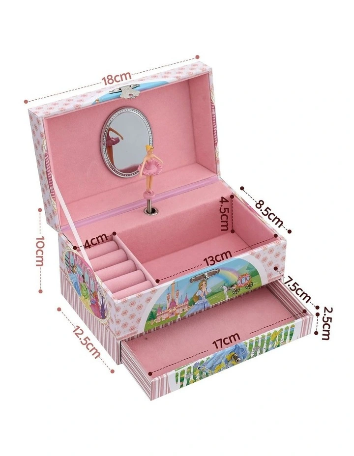 Kids Jewellery Box Organiser for Girls Kids Music Box with Drawer image 2