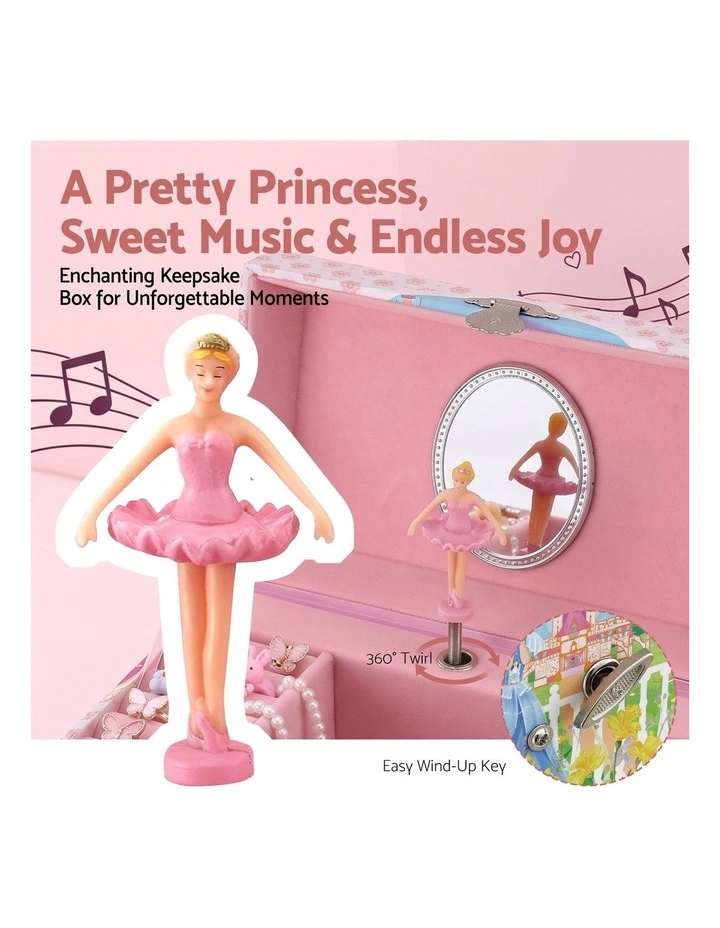 Kids Jewellery Box Organiser for Girls Kids Music Box with Drawer image 5