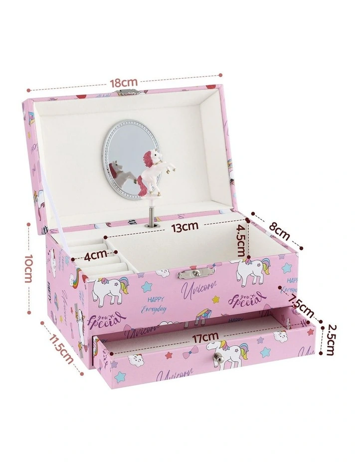 Kids Jewellery Box Organiser for Girls Kids Music Box with Mirror image 2