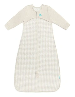 Love to Dream Sleep Bag Long Sleeve 1.0 TOG Original Cotton Houndstooth Tan