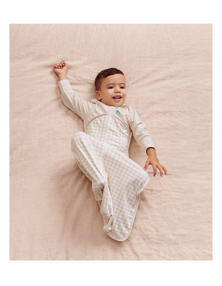 Love to Dream Sleep Bag Long Sleeve 1.0 TOG Original Cotton Houndstooth Tan image 3