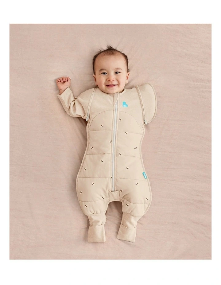 Love to Dream Swaddle Up 2-in-1 Transition Suit 2.5 TOG Quilted Cotton Bees Oatmeal image 2