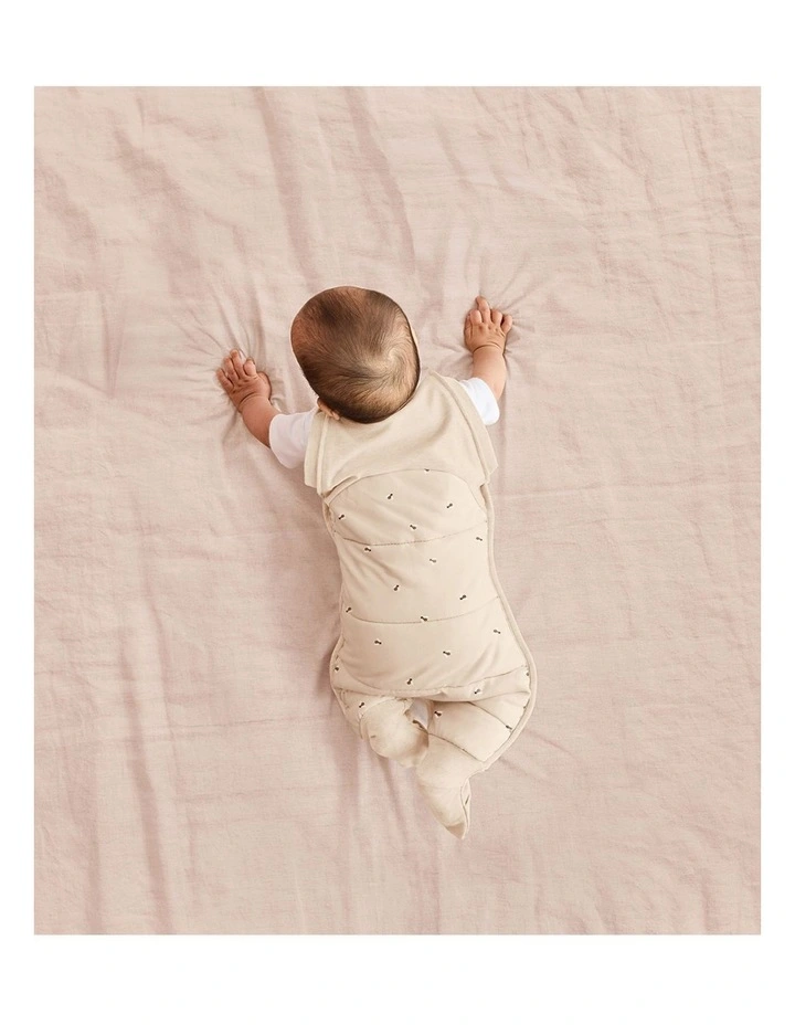Love to Dream Swaddle Up 2-in-1 Transition Suit 2.5 TOG Quilted Cotton Bees Oatmeal image 3