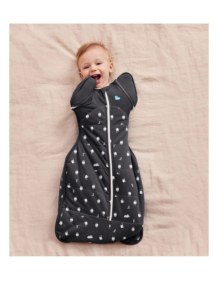 Love to Dream Swaddle Up Transition Bag 2.5 TOG Organic Cotton Merino Lamb's Best Friend Charcoal image 2
