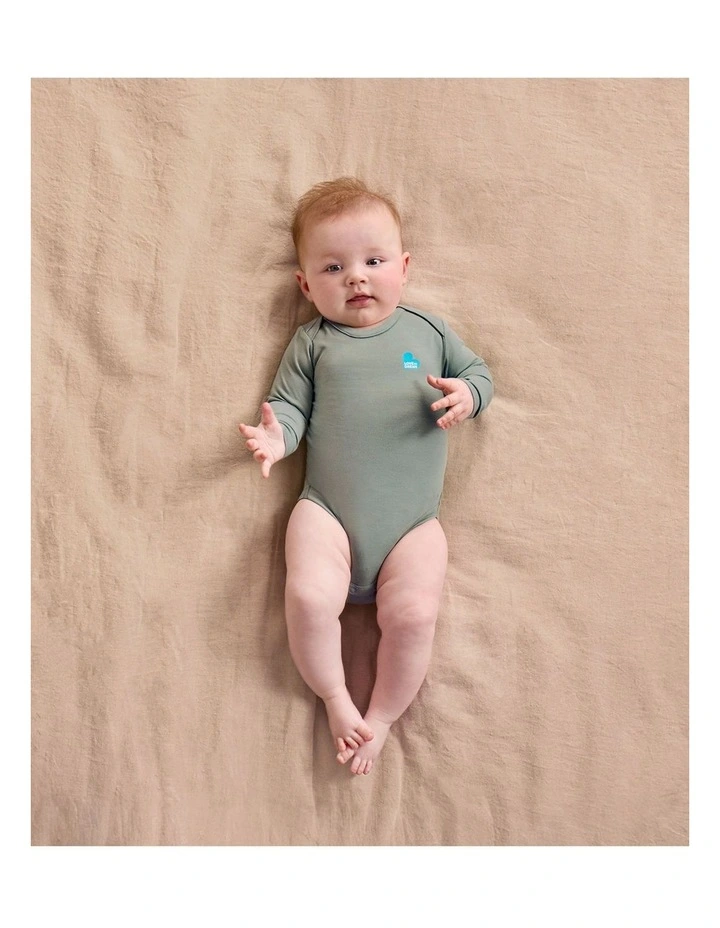 Bodysuit Long Sleeve Viscose from Bamboo Deep Olive image 3
