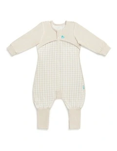 Love to Dream Sleep Suit Long Sleeve 1.0 TOG Original Cotton Houndstooth Tan
