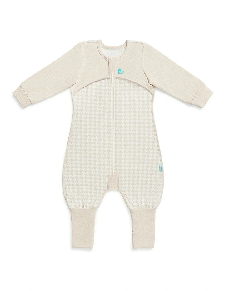Love to Dream Sleep Suit Long Sleeve 1.0 TOG Original Cotton Houndstooth Tan image 1