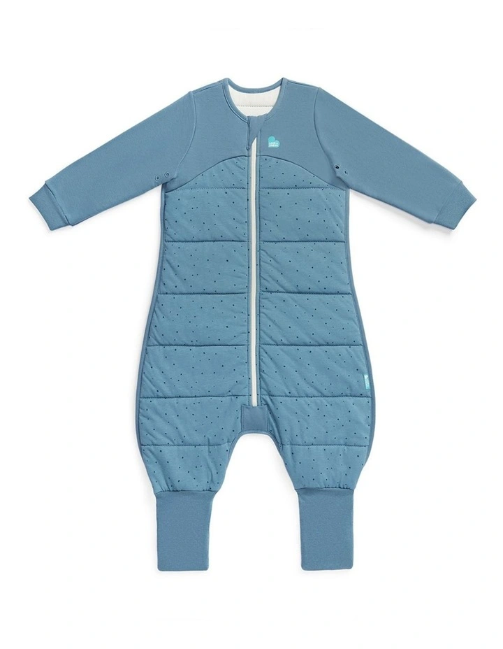 Sleep Suit Long Sleeve 2.5 TOG Quilted Cotton Pebbles Storm Blue image 1
