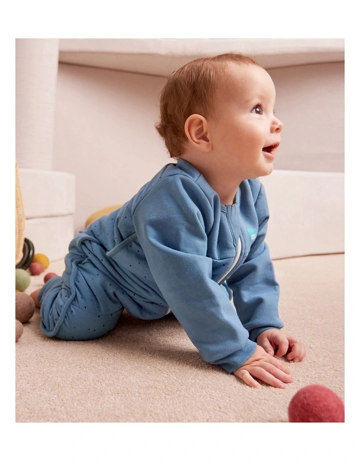 Sleep Suit Long Sleeve 2.5 TOG Quilted Cotton Pebbles Storm Blue image 3