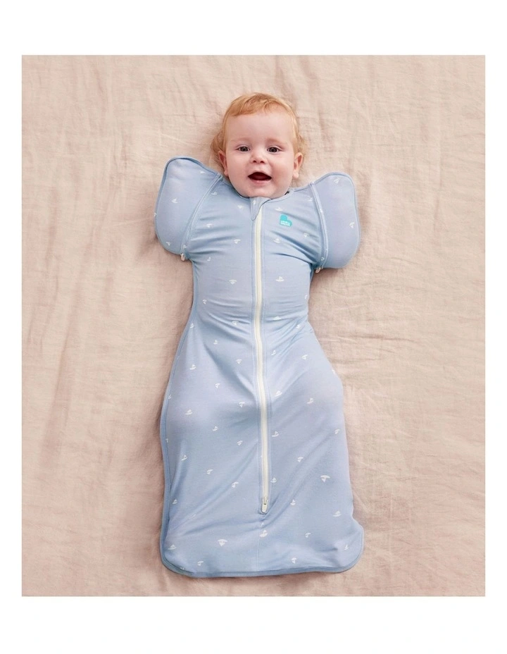 Swaddle Up 2-in-1 Transition Bag 1.0 TOG Viscose from Bamboo Boats Mist Blue image 2