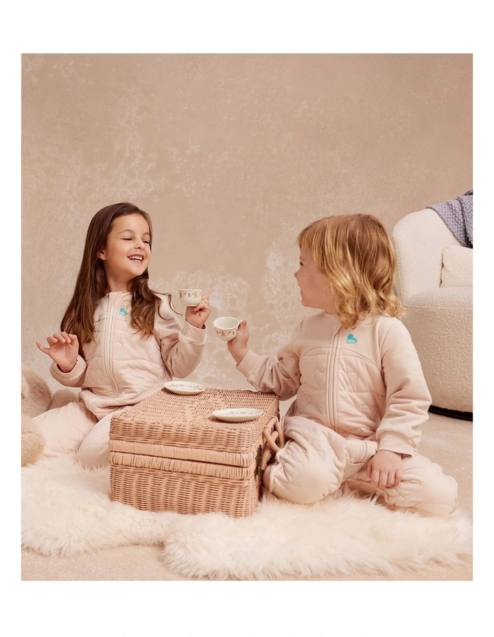 Sleep Suit Long Sleeve 3.5 TOG Quilted Cotton Heart Quilting Blush image 2