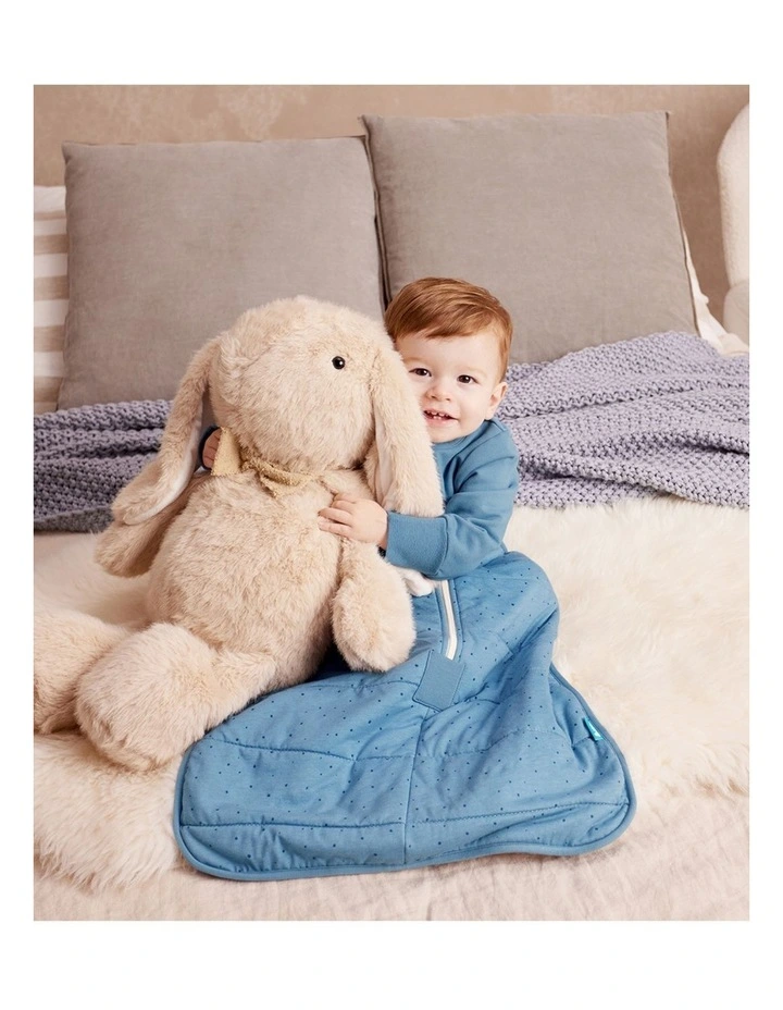 Sleep Bag Long Sleeve 2.5 TOG Quilted Cotton Pebbles Storm Blue image 2