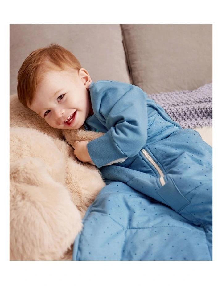 Sleep Bag Long Sleeve 2.5 TOG Quilted Cotton Pebbles Storm Blue image 3