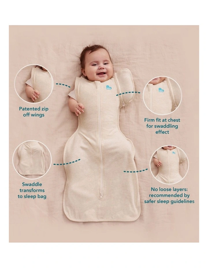 Swaddle Up 2-in-1 Transition Bag Hip Harness 2.5 TOG Quilted Cotton Dreamer White image 4