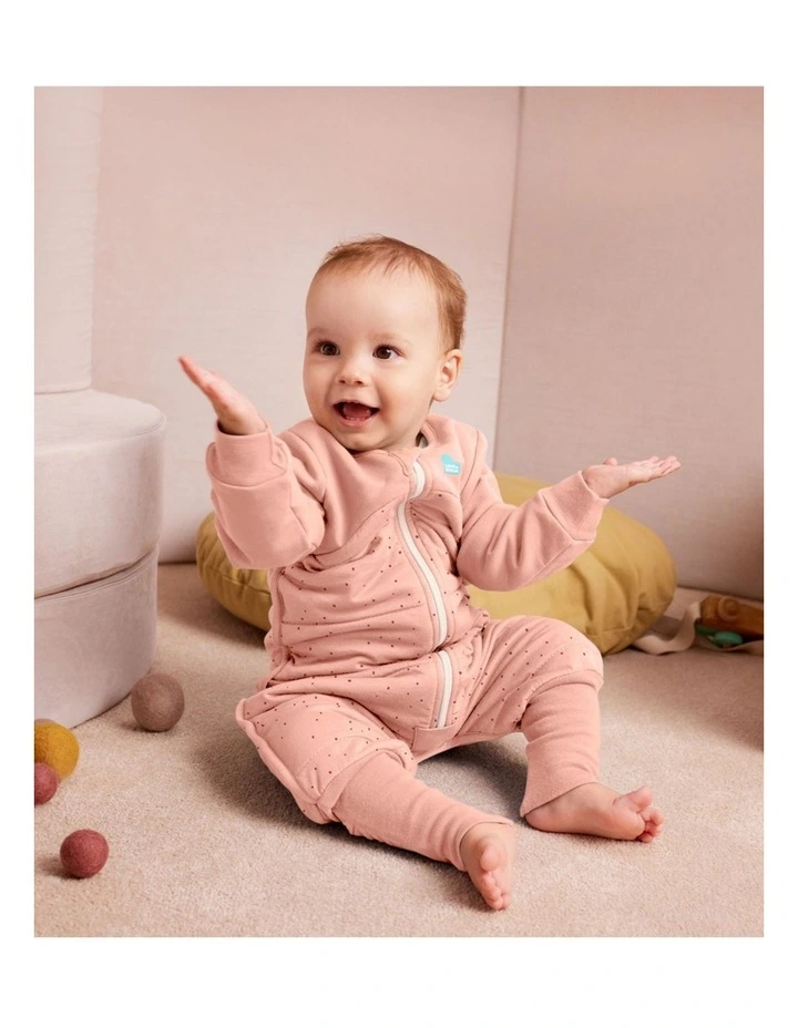 Sleep Suit Long Sleeve 2.5 TOG Quilted Cotton Pebbles Rose image 2