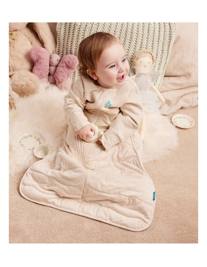Sleep Bag Long Sleeve 3.5 TOG Quilted Cotton Moon Quilting Oatmeal image 2