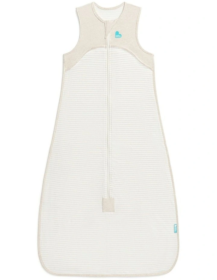Sleep Suit Sleeveless 0.2 TOG Cotton Breton Stripe Tan image 1