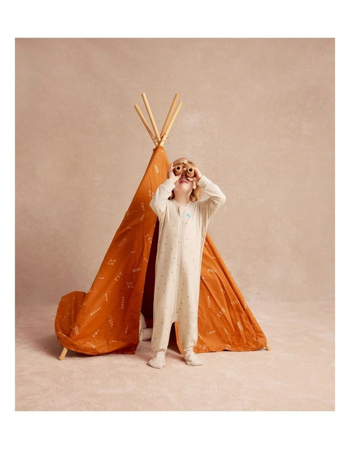 Sleep Suit Long Sleeve 1.5 TOG Cotton Fleece Twigs Oatmeal image 2