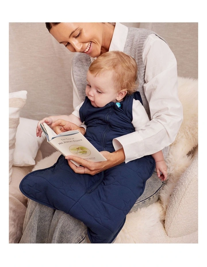 Swaddle Up 2-in-1 Transition Bag 3.5 TOG Quilted Cotton Star Quilting Navy image 3