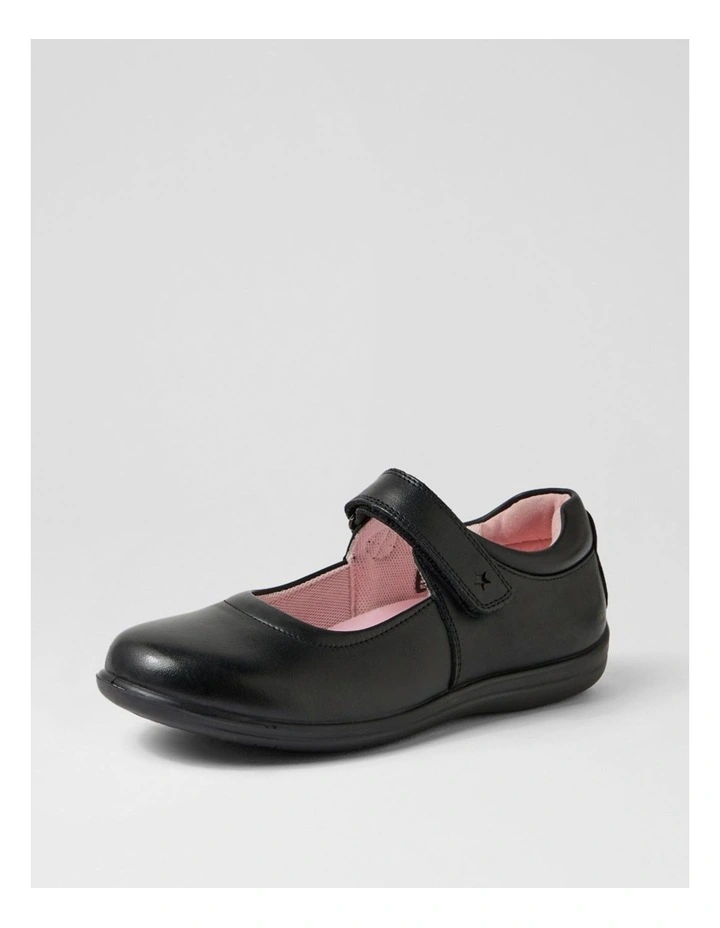 Ellie Junior E Black Daisy Insole Leather Mary Janes image 2
