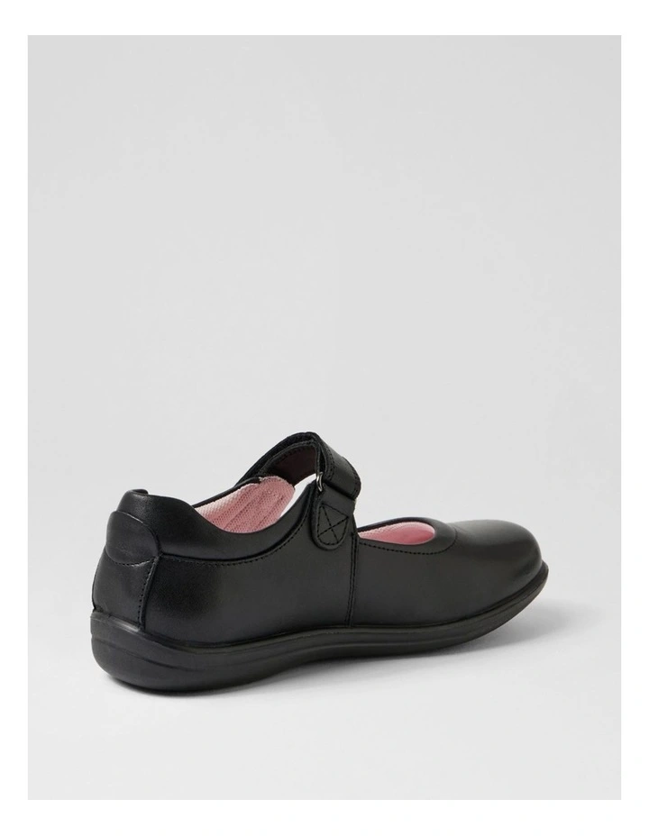 Ellie Junior E Black Daisy Insole Leather Mary Janes image 3