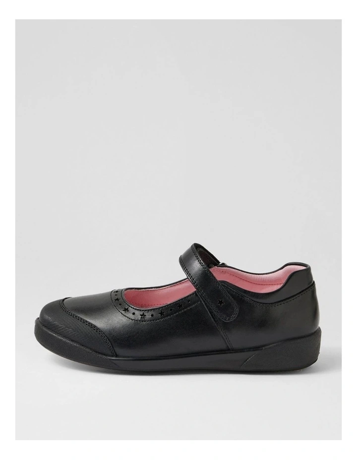 Kiara Junior E Black Daisy Insole Leather Mary Janes image 1