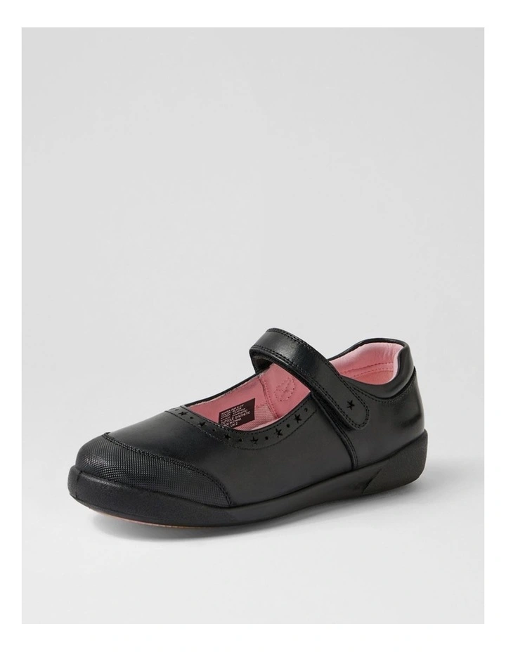 Kiara Junior E Black Daisy Insole Leather Mary Janes image 2